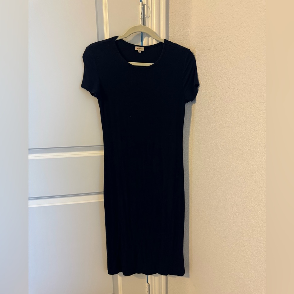 Daniel Cremieux Navy Ribbed Tshirt Midi Dress